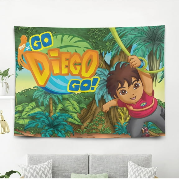 ZHANGCAIFENG Go Diego Go-Theme Anti-pilling Tapestry Gift Wall Hanging Backdrop for Room Bedroom Girls Fans Background Banner Party Birthday Supplies Decor