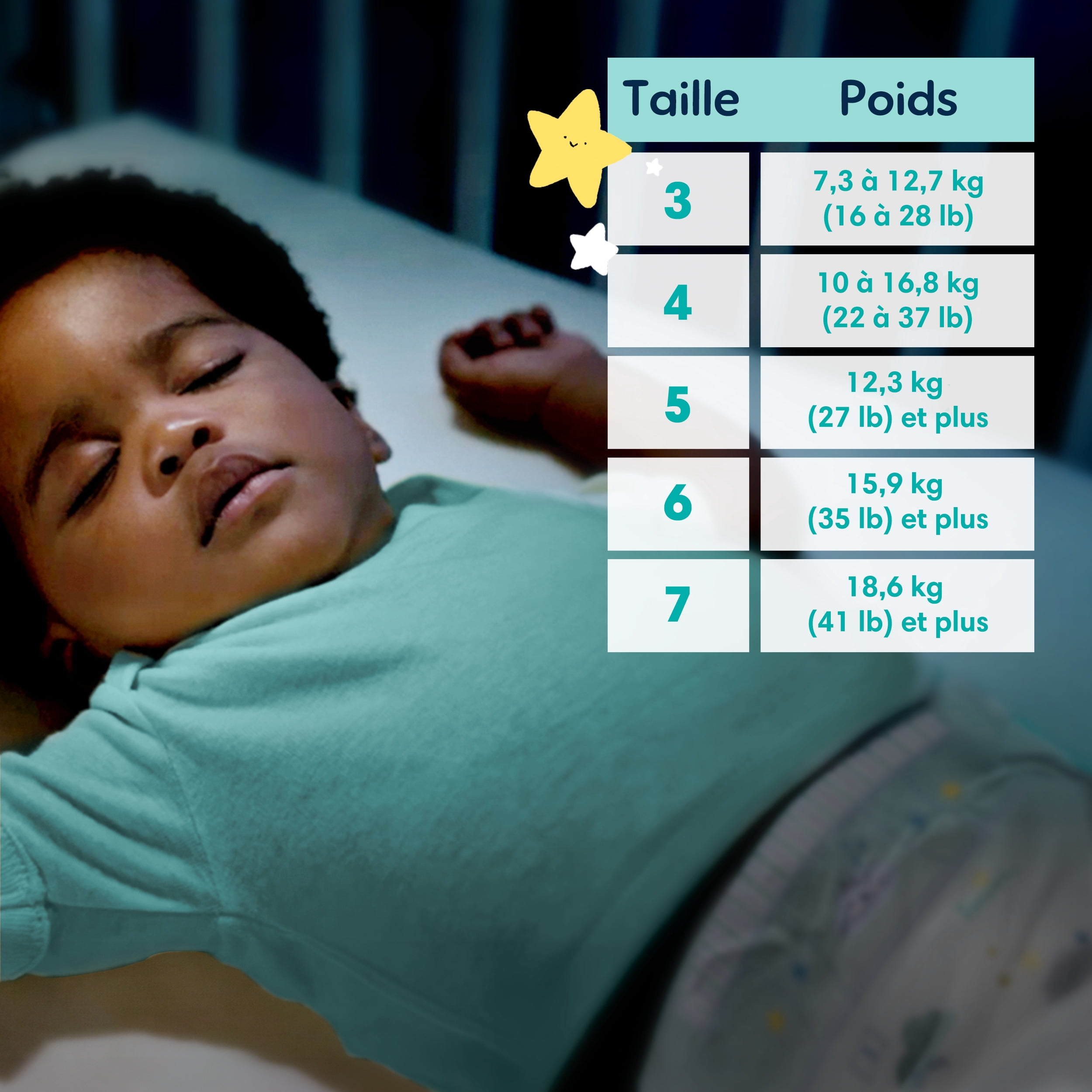 Couches de nuit ZZZ, taille 6 ( et plus [35 lb et plus]), couches jetables pour bébés, protection pendant la nuit