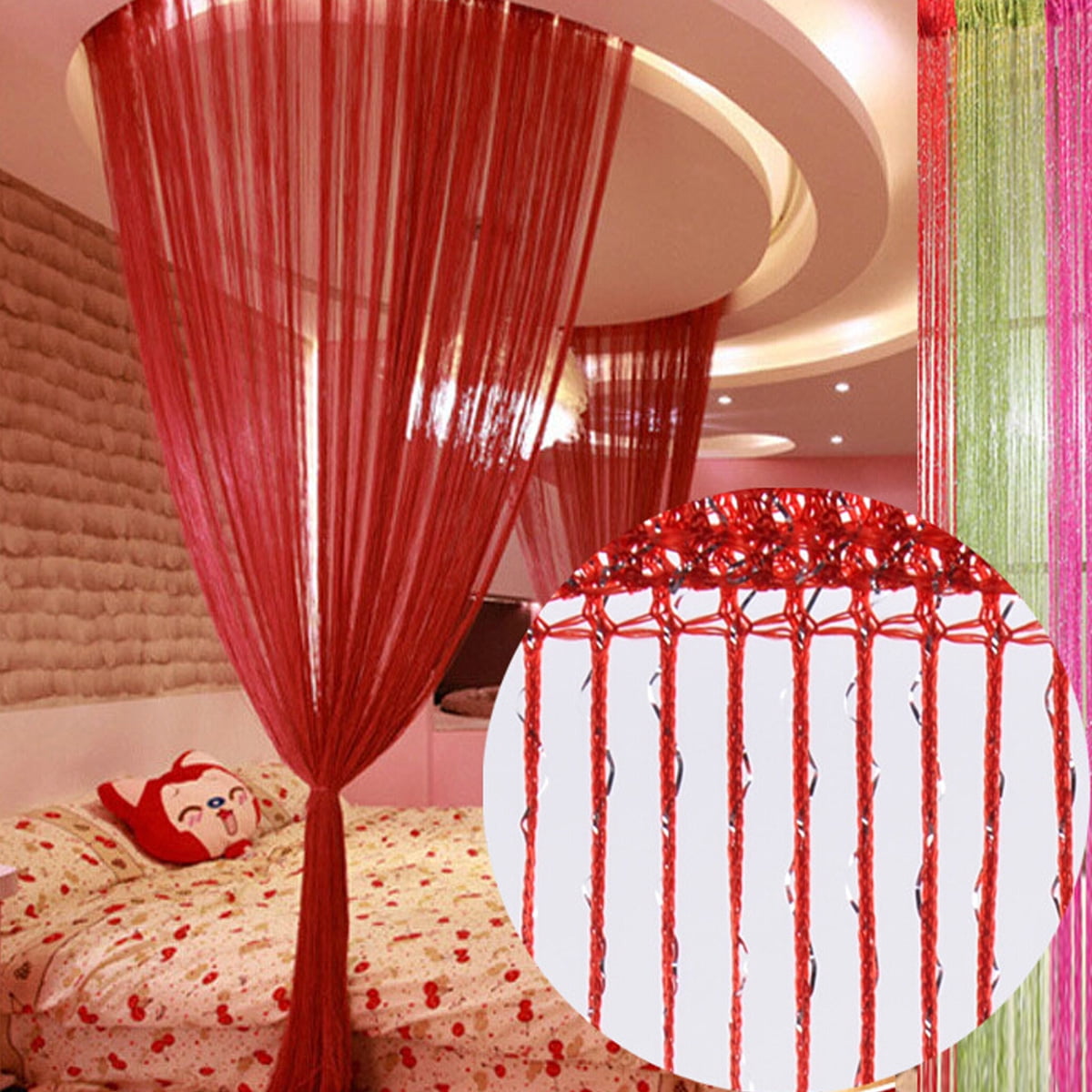 Glitter String Curtain Panels Fly Screen Room Divider Voile