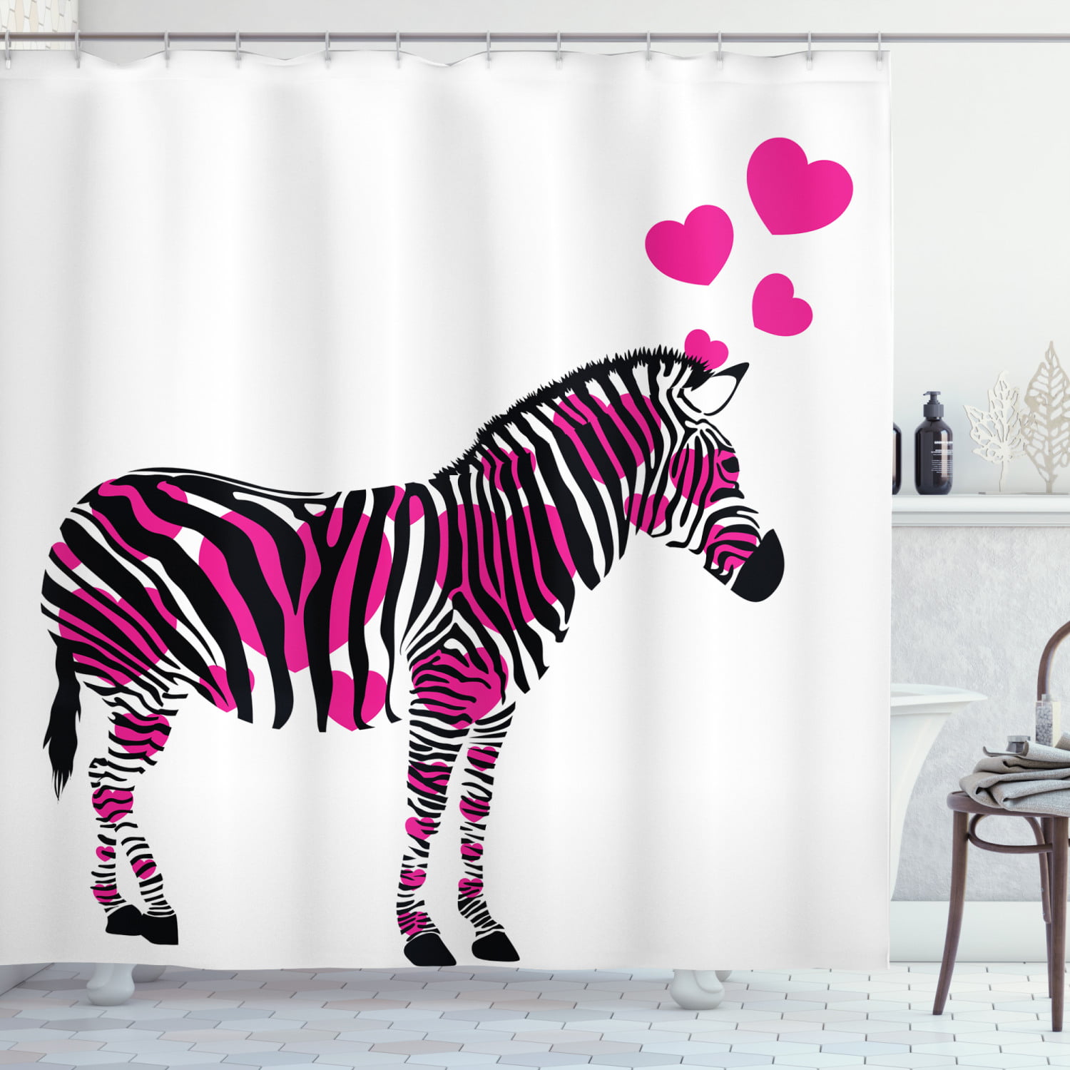 1 Pc Waterproof Colorful-Zebra Shower Curtain for Home and Bathroom 