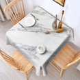 thumbnail image 2 of 42x42in(107x107cm) Square Tablecloth, Waterproof Polyester Table Cover, Wrinkle Resistant & Washable Fabric for Dining, Kitchen, Picnic, Turquoise Marble Pattern, 2 of 6