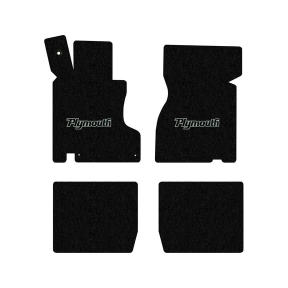 Lloyd Mats LogoMat Custom-Fit 4PC Carpet Floor Mats for 1968-1970 Plymouth GTX, Black