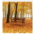 thumbnail image 3 of Ambesonne Fall Shower Curtain, Misty Autumn Park Rustic, 69"Wx84"L, Orange Brown, 3 of 5