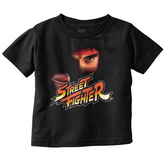 Street Fighter Gamer Ryu Hadouken Toddler Kids Crew Neck Graphic T-Shirt Brisco Brands 6M