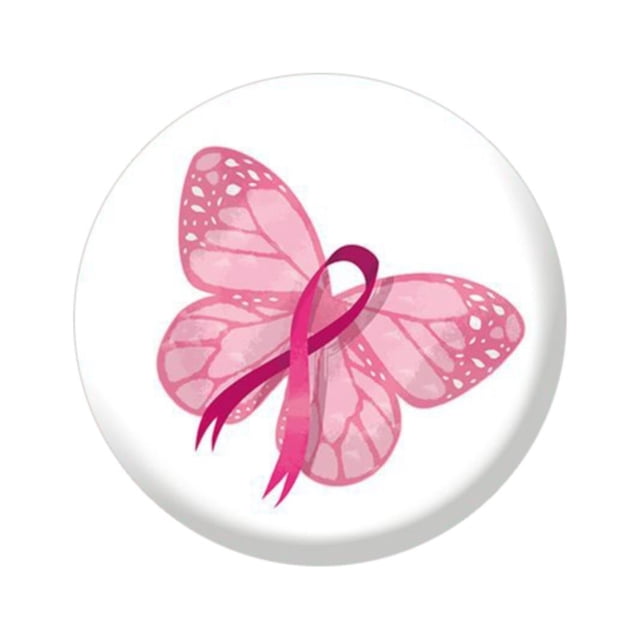 Rinsvye Breast Cancer Awareness Red Rhinestone Shawl Ribbon Pin Round Badge Brooches for Men for Public Event Fundraiser