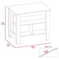 thumbnail image 3 of Delos Modern Minimal Kitchen Island with Four Legs, Three Shelves - White / Light Oak, 3 of 8