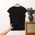 thumbnail image 2 of Loopsun Womens Short Sleeve Pajama Tops Print Round Neck Short Sleeve Thin Loose Loungewear, 2 of 5