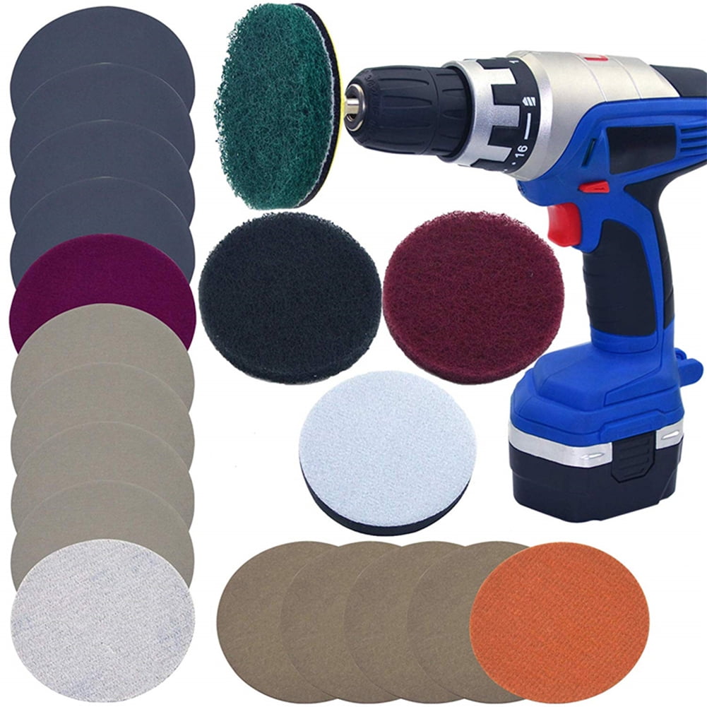 Pnellth 21Pcs/Set Sanding Discs Sponge Buffer M16 Drill Adapter Hard