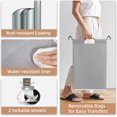 thumbnail image 4 of 5 Section Laundry Sorter, 5 Bins Rolling Separator Laundry Basket, Dirty Clothes Hamper Divider with Heavy Duty Rolling Lockable Wheels, Large Clothes Organizer Cart, Gray, 4 of 6