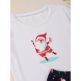 thumbnail image 4 of Nuevo estilo, camisetas y pantalones cortos con estampado de Papá Noel para mujer, conjunto de pijama, ropa de dormir informal de Feliz Navidad, traje para casa, 4 of 4