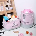 thumbnail image 4 of Foldable Storage Basket Girls Laundry Basket With Handle Nursery Organizer Storage Box For Clothes, Toys, Towels - Pink, 4 of 5