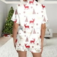 thumbnail image 6 of Pajamas for Women – Short Sleeve Pajama Shorts Lounge Set Women's Reindeer Print Short Sleeve & Shorts Pajama Set For Christmas, 6 of 7