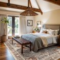 thumbnail image 2 of Living Room 6x9 Area Rug - Vintage Washable Rugs with Non Slip Backing Soft Stain Resistant Carpet for Bedroom Indoor Ultra-Thin Low Pile Carpets Home Decor Mat 6x9 Brick, 2 of 15