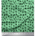 thumbnail image 1 of Soimoi Green Poly Georgette Fabric Alphabet Text Decor Fabric Printed Yard 42 Inch Wide, 1 of 3