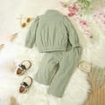thumbnail image 3 of WOYY Newborn Girls Outfits Ruffle Zipper Mock Neck Sweatshirt Pants Set, Sizes 6M-3T, 3 of 6