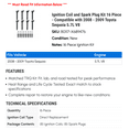 thumbnail image 2 of Ignition Coil and Spark Plug Kit 16 Piece - Compatible with 2008 - 2009 Toyota Sequoia 5.7L V8, 2 of 2