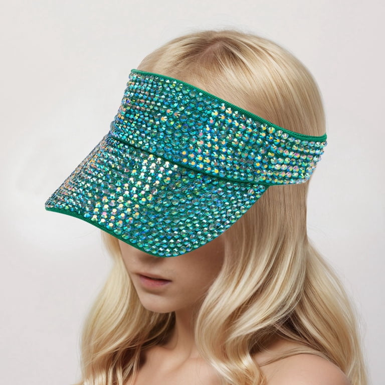 Bling Rhinestones Sport Hats Adjustable Summer Cap Visor  display picture 2