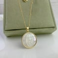 thumbnail image 3 of DYFUHO Medal Mother of Pearl Virgin Mary Guadalupe Salvation Miraculous Necklace,Faith Gold Plated Coin Necklace for Women, 3 of 6