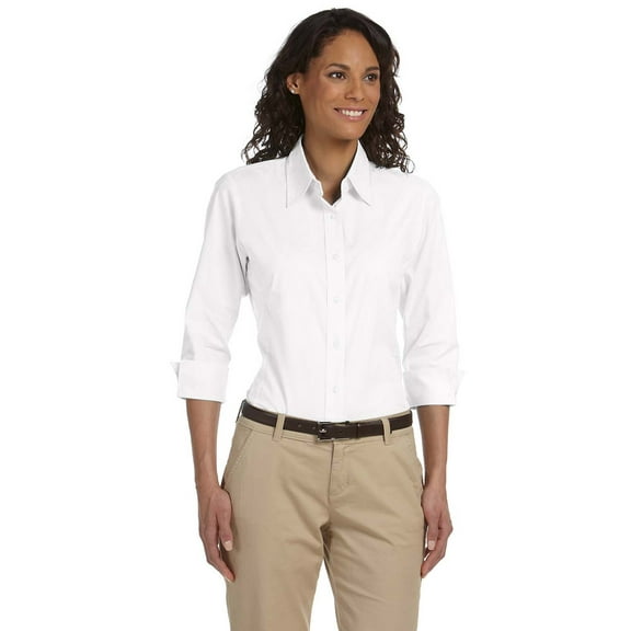 Devon & Jones DP625W Ladies Stretch Poplin Blouse - White - X-Small