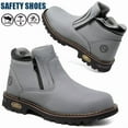 thumbnail image 4 of Steel Toe Boots for Men Industrial Construction Anti-puncture Double Sided Zipper Work Safety Shoes Non-Slip Waterproof Hiking Shoes, 4 of 11