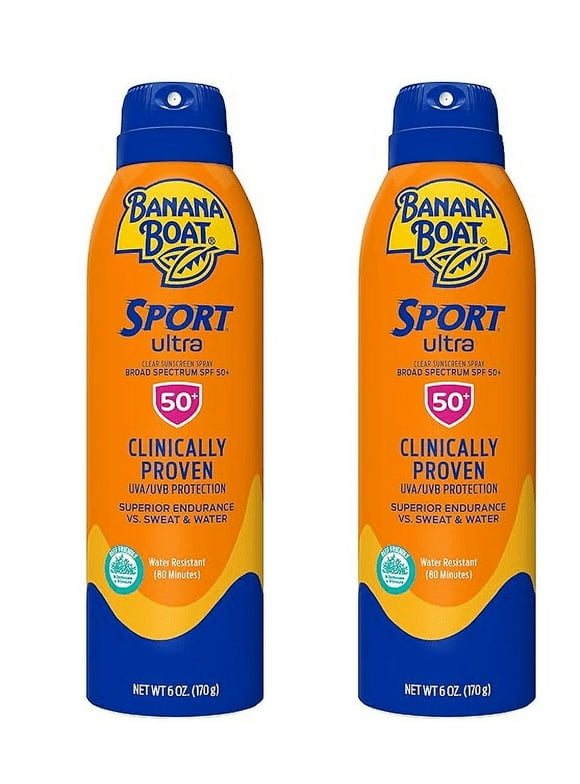 Banana Boat Ultra Sport Reef Friendly Sunscreen Spray, Broad Spectrum SPF 50, 6 Oz (Pack of 2)
