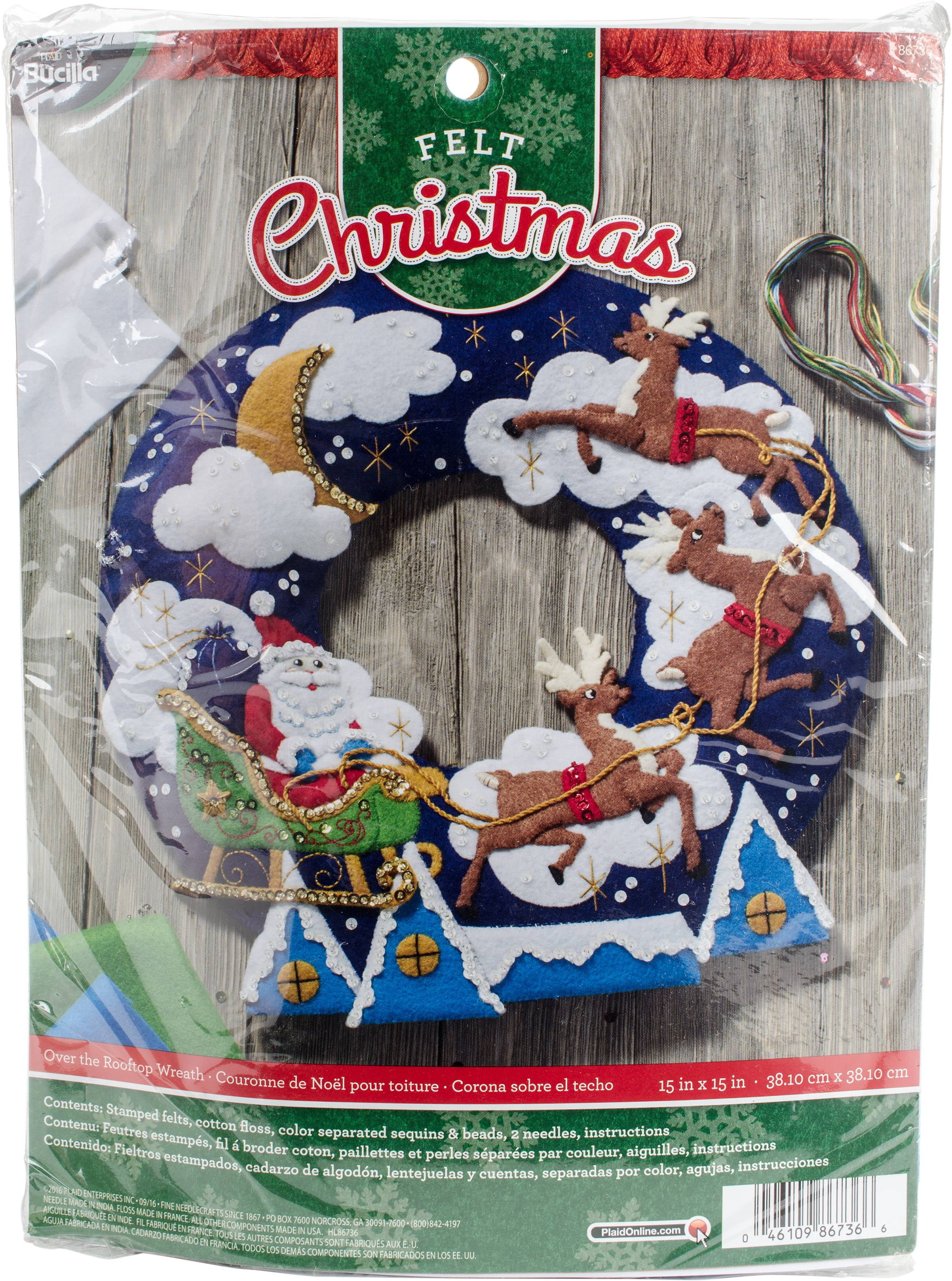 Bucilla Felt Wreath Applique Kit 15" RoundOver The Rooftop