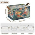 thumbnail image 7 of Yayeee Foldable Storage Basket for Shelves with Handles Waterproof Cloth Bins, Green Goldfish, 7 of 7