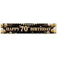 thumbnail image 2 of Elegant Black Happy 70th Birthday Banner Decorative Gold Celebration Milestone for Birthday Party Event Photo Background, 2 of 8