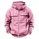 thumbnail image 1 of pstuiky camisas de manga larga para hombre, Sudadera con capucha de manga larga con cremallera y múltiples bolsillos para hombre, estilo casual y moderno. salir tops m, 1 of 4