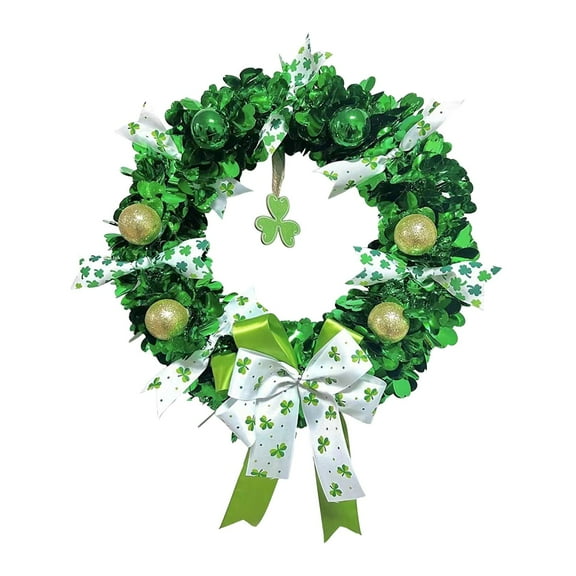 S SERENABLE ST Day Wreath ST.patrick's Day Decor Bow Green Rustic Wreath Front Door Wreath for Wedding Holiday