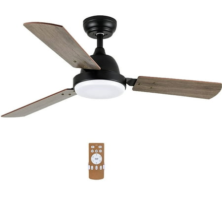 

Ceilings Fan with Lights 44inch Rustic Lighted Ceiling Fans with Integrated LED Light and Remote Control Indoor Ceiling Fan Reversible Airflow and Timer for Bedroom Living Room Dark Brown LJ3690