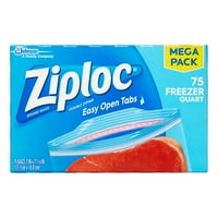 Ziploc Double Zipper Freezer Bags, Quart, 75 Ct