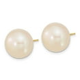 thumbnail image 2 of Auriga Fine Jewelry 10K Yellow Gold 13-14mm White Button FWC Pearl Stud Earrings for Women, 2 of 4