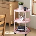 thumbnail image 3 of YOTQUSKI 3 Tier Table with Wheels, Accent Table, End Tables, Side Tables for Living Room, Plastic Waterproof Concise Rectangle End Table for Living Room, Bedroom, Patio, 3 of 5