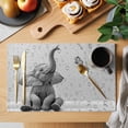 thumbnail image 2 of Modern Elephant Placemats Set of 12 Grey Modern Art Bathtub Place Mats Indoor Wipeable Table Mats Washable Cloth Dining Table Placemats for Kitchen Holiday Party Home Decor 13x19 Inch, 2 of 9