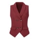 thumbnail image 1 of Chaleco elegante para mujer con doble botonadura y solapa sin mangas Borgoña XS, 1 of 6