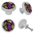 thumbnail image 4 of Grape Fluorescent Drawer Pulls with Screws - Round 4-Pack - Glow-in-the-Dark Knobs for Cabinets, Wardrobes, Dressers, 4 of 6