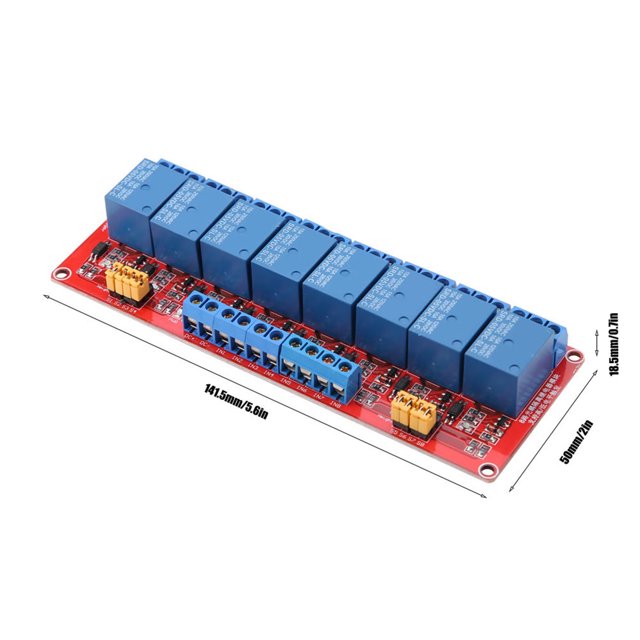Placa de Módulo de relé Optoacoplador de 8 Canales EBTOOLS Disparador Alto y bajo 5V/12V/24V Potencia Alta/baja Nivel 30V/10A ANGGREK Otros