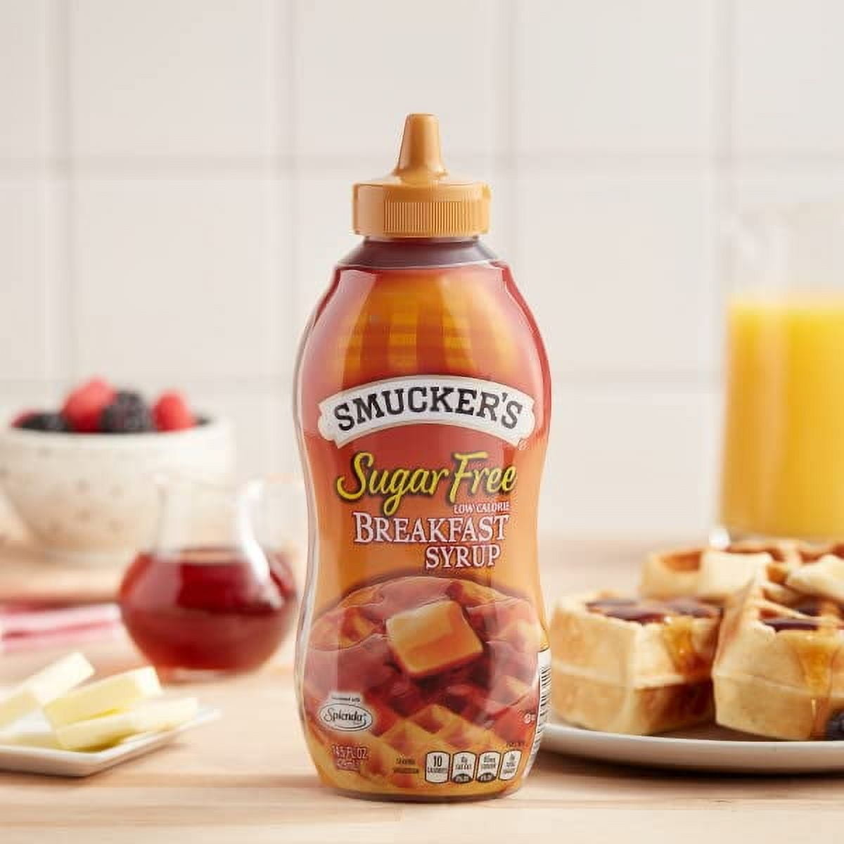 (2 pack) Smucker's Sugar Free and Low Calorie Breakfast Syrup, 14.5 fl oz Bottle