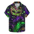 thumbnail image 2 of Busydd Mens Shirts Stylish Mardi Gras Shirt for Men Funny Mask Graphic Shirts Button Down Short Sleeve Shirt Plus Size Carnival Costume Tops, 2 of 5