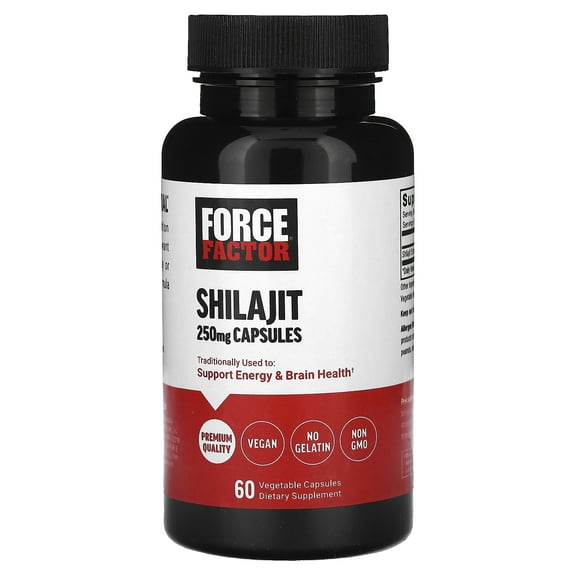 Force Factor Shilajit, 250 mg, 60 Vegetable Capsules