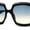 Black Blue Brown, variant on Oversized Mob Retro Thick Beveled Plastic Frame Nerdy Rectangle Sunglasses Black Blue Brown