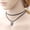 Blue, variant on AYYUFE Neckband Choker Double Layers Durable Velvet Black Velvet Short Chain