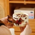 thumbnail image 2 of 14oz Red Dachshund Ceramic Mug, 3D Dog with Green Bow & Apple Print, Dishwasher Safe, Cute Dog Lover Gift for Home Office, 2 of 3
