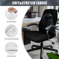 thumbnail image 3 of Xoenoiee Black Cat Print 3 PCS Office Chair Cover Set, Stretch Computer Chair Cover with Armrest Covers, Universal High Back Chair Slipcover, Large, 3 of 6