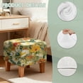 thumbnail image 6 of TSOVTHRID Floral Oil Painting Print Ottoman Cover Square, Stretch Ottoman Slipcover Square Removable Soft Storage Ottomans Foot Rest Cover with Elastic Bottom, 6 of 6