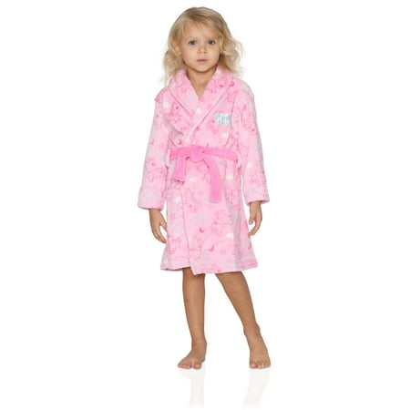 Peppa Pig Toddler Girls Plush Fleece Bathrobe Robe, Pink, Size: 3T
