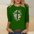 thumbnail image 2 of Blouses pour Femmes T-Shirt Imprimé Manches 3/4 Blouse Col Rond Décontracté, Blouses pour Femmes T-Shirts pour Femmes, Blouses pour Femmes Décontractées, 2 of 4