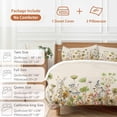 thumbnail image 6 of 3 Piece Sage Green Yellow Spring Floral Duvet Cover Set California King,Microfiber Comforter/Quilt Cover with Corner Ties and 2 Pillowcases,Watercolor Botanical Summer Flowers Bedding with Zipper, 6 of 8
