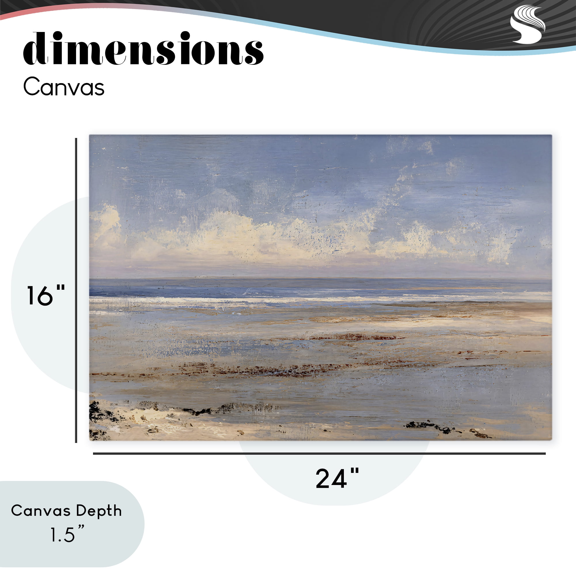 Stupell Industries Rustic Ocean Horizon Impression Canvas Wall Art, design by Jacky Ngan